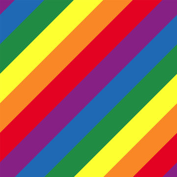 LGBT Diagonal Stripe Seamless Pattern Of Lesbian, Gay, Bisexual And Transgender.