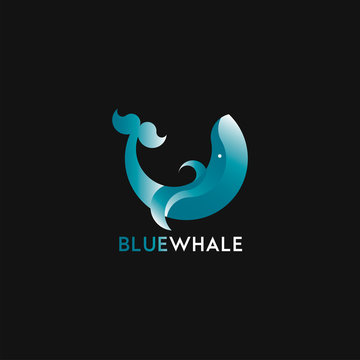 Logotype in vector with whale element