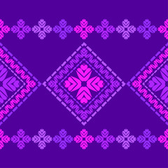 Ethnic boho seamless pattern. Embroidery on fabric. Patchwork texture. Weaving. Traditional ornament. Tribal pattern. Folk motif. Can be used for wallpaper, textile, invitation card, wrapping, web pag - 260951545
