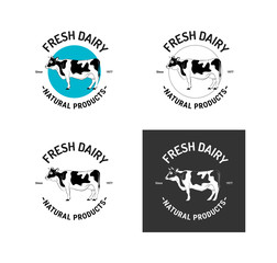 Cow milk logotype or sign. Vector 