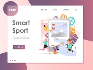 Smart sport vector website landing page design template