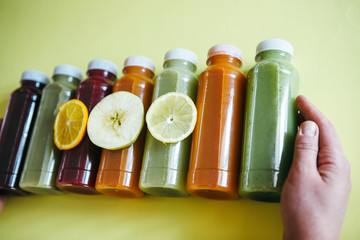 Detox juices. The concept of proper nutrition and weight loss.