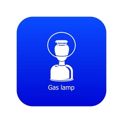 Gas lamp icon blue vector isolated on white background