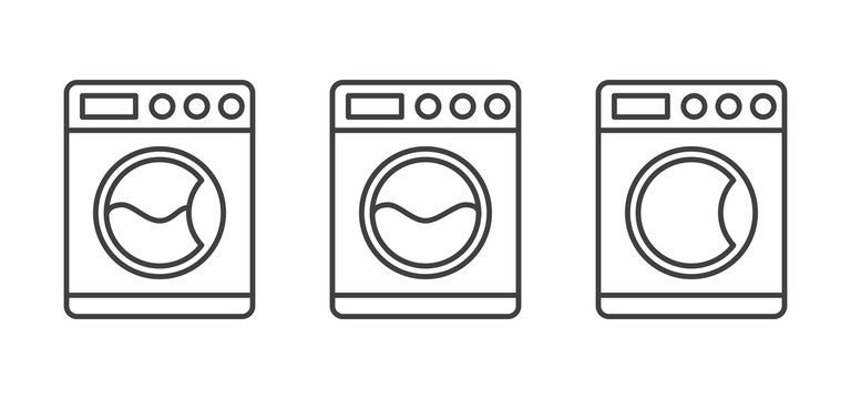 Washing Machine Vector Icon.
