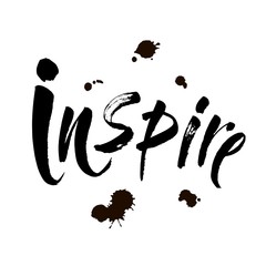 inspire - black ink hand lettering inscription text, motivation and inspiration positive quote, calligraphy vector