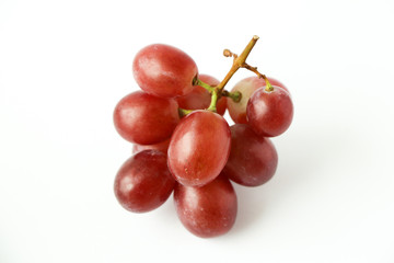 bunch of red grapes isolated on white
