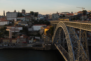 Fototapeta na wymiar View of the Douro river in the historic center of Porto - Portugal.