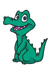 Crocodile funny cartoon illustration isolated image 