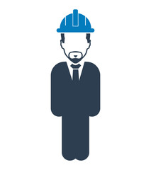 Standing Male  Engineer  Icon. Flat style vector EPS.