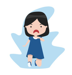 Girl Running cartoon flat