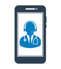 Online Medical consultant icon. Flat style vector EPS.
