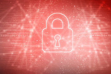 2d illustration Safety concept: Closed Padlock on digital background