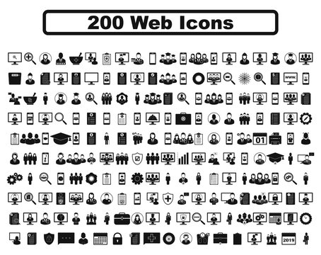 200 web icon set. Flat style vector EPS.