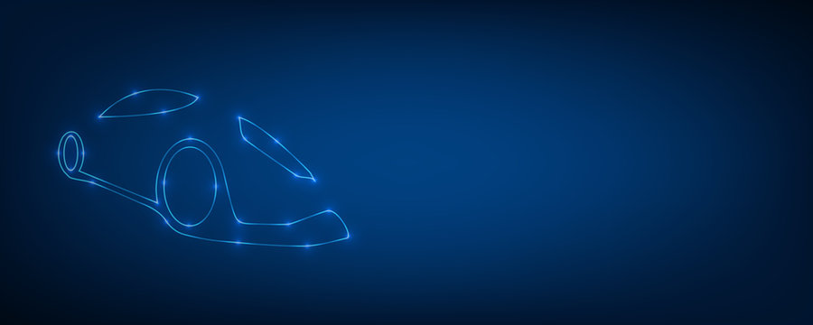 Modern Car On Blue Gradient Background