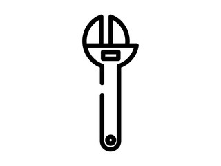 monkey wrench line vector icon