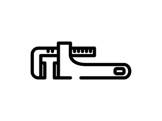 Fototapeta premium monkey wrench line vector icon