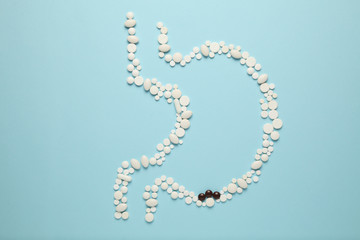 Stomach of tablets, pain and ulcer. Gastritis and digestive problems, indigestion.