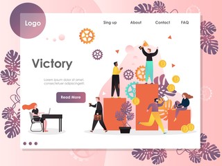 Victory vector website landing page design template