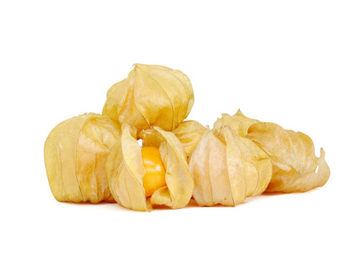 Cape gooseberry Physalis healthy fruit and vegetable, On white background and Clipping Path