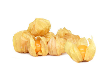 Cape gooseberry Physalis healthy fruit and vegetable, On white background and Clipping Path