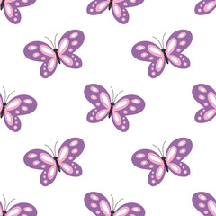 Fototapeta na wymiar Cute butterfly seamless pattern.