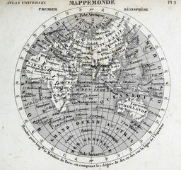 Old map. Engraving image