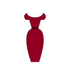 big red dress for fashion. isolate. vector