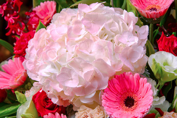 Beautiful bouquet, blooming flowers filled with blessings of love