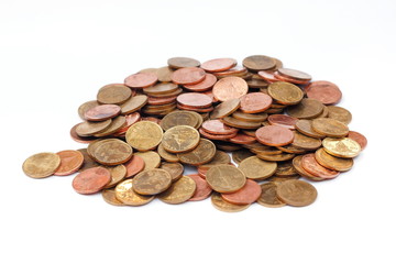 The concept of saving money set up on a white background.