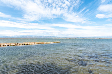 Paisaje marino con nubes. Delta del Ebro