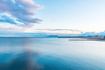Paisaje marino con nubes. Delta del Ebro