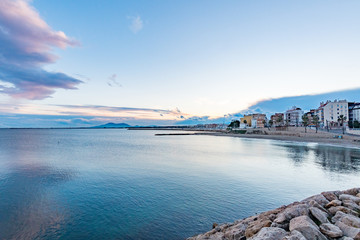 Paisaje marino con nubes. Delta del Ebro