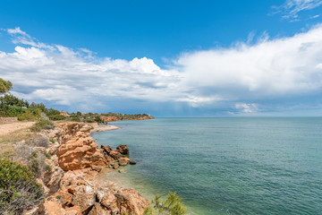 Paisaje marino con nubes. Delta del Ebro