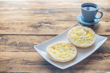 Mollete and oil (typical andalusian breakfast)