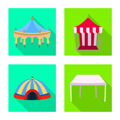 Vector illustration of awning and shelter logo. Collection of awning and canopy stock symbol for web.