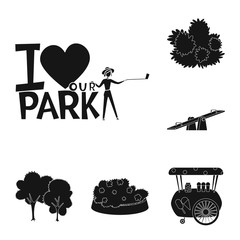 Isolated object of public and relaxation logo. Set of public and park stock vector illustration.