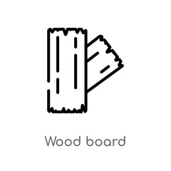 outline wood board vector icon. isolated black simple line element illustration from nature concept. editable vector stroke wood board icon on white background