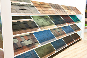 Samples of roof panel at store