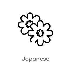 outline japanese vector icon. isolated black simple line element illustration from nature concept. editable vector stroke japanese icon on white background