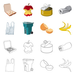 Vector illustration of dump  and sort logo. Collection of dump  and junk vector icon for stock.