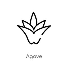 outline agave vector icon. isolated black simple line element illustration from nature concept. editable vector stroke agave icon on white background