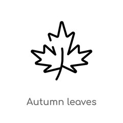 outline autumn leaves vector icon. isolated black simple line element illustration from nature concept. editable vector stroke autumn leaves icon on white background