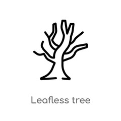 outline leafless tree vector icon. isolated black simple line element illustration from nature concept. editable vector stroke leafless tree icon on white background