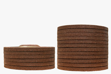 The abrasive discs  stone for metal grinding in industrial steel on a white background