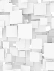 White abstract 3d squares digital design. 3D render