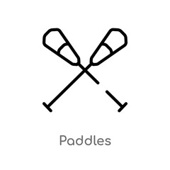 outline paddles vector icon. isolated black simple line element illustration from nautical concept. editable vector stroke paddles icon on white background