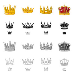 Vector design of medieval and nobility logo. Collection of medieval and monarchy vector icon for stock.