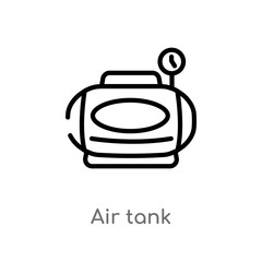 outline air tank vector icon. isolated black simple line element illustration from nautical concept. editable vector stroke air tank icon on white background
