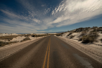 Fototapeta na wymiar Lost road in big bend national park desert