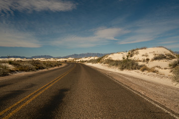 Fototapeta na wymiar Lost road in big bend national park desert